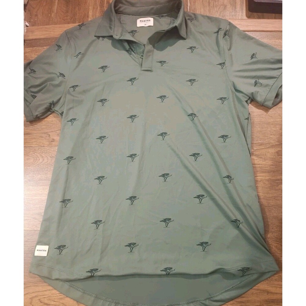 Mantra Men's Medium Catalyst Polo Acacia Golf Performance Stretch Shirt Green